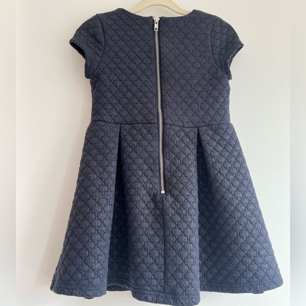 kidpik Navy Quilted Fit & Flare Skater Dress | Girls XS 5/6 - Picture 5 of 5